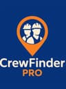 CrewFinder Pro logo showing two hard-hat workers inside an orange location pin