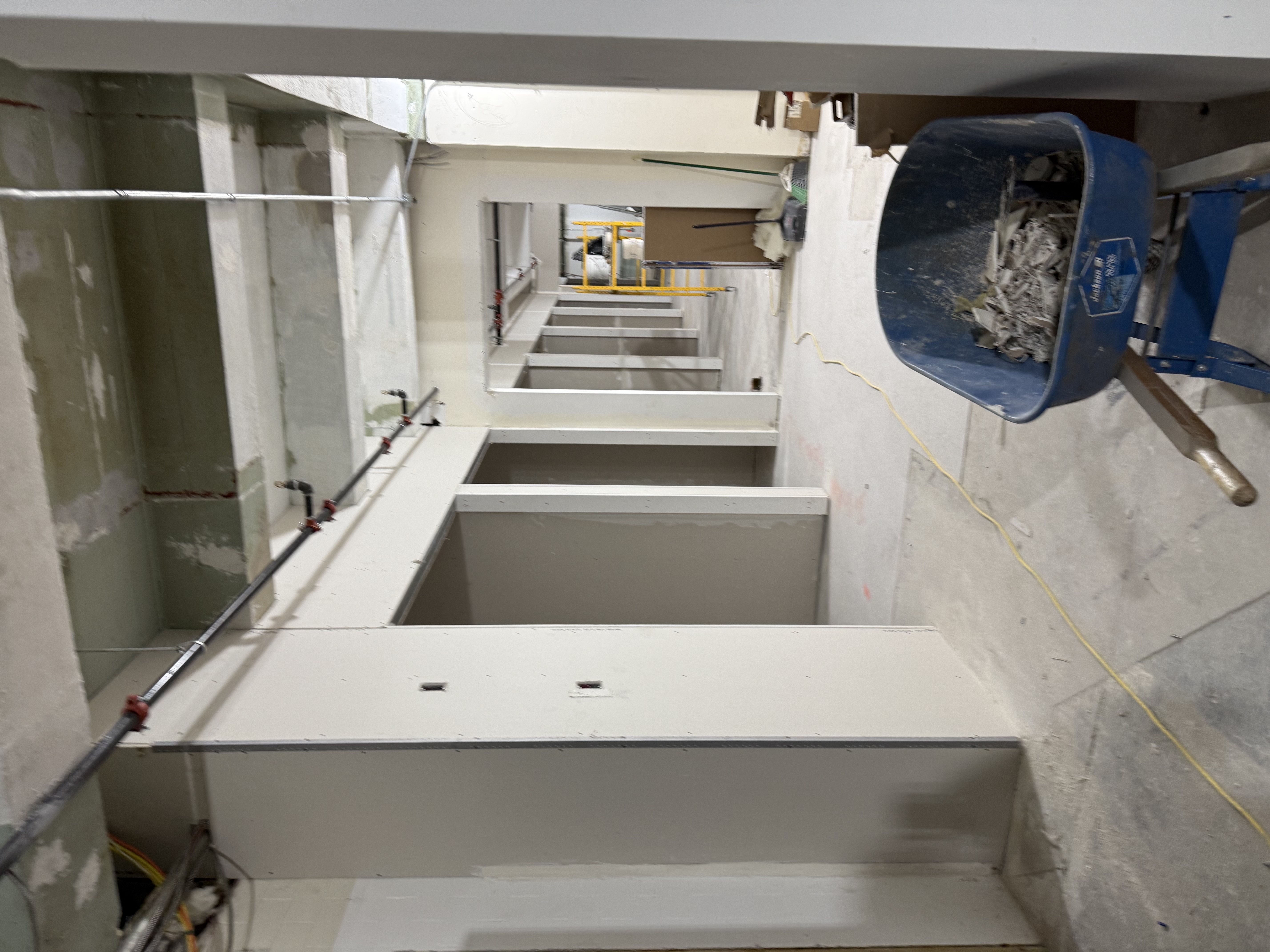 Commercial interior drywall installation in progress